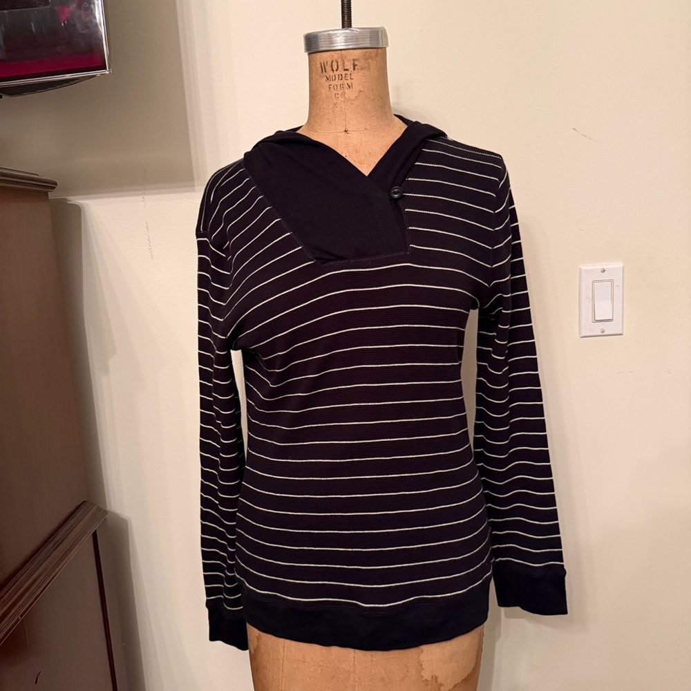 Lauren Ralph Lauren Navy White Striped Pullover Hoodie